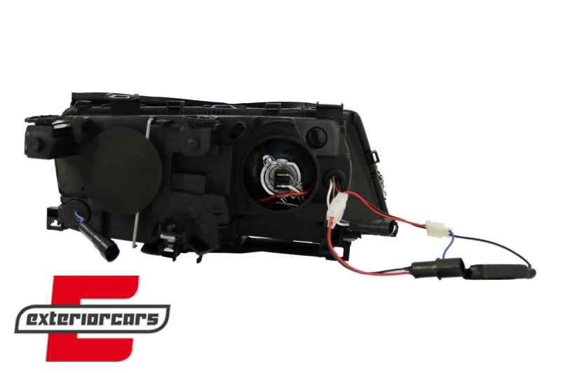 Prednja svjetla LED Angel Eyes Xenon look (crna) / BMW serije 3 E46 Facelift limuzina karavan (2001-2005) - Slika 9