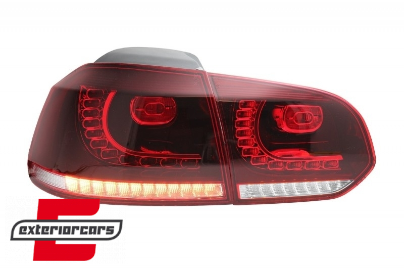Full LED stražnja svjetla R20 dizajn (crvena/kristal) / VW Golf 6 VI (2008-2013) - Slika 2