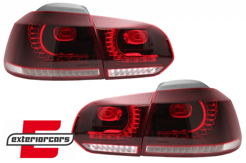 Full LED stražnja svjetla R20 dizajn (crvena/kristal) / VW Golf 6 VI (2008-2013) - Slika 3