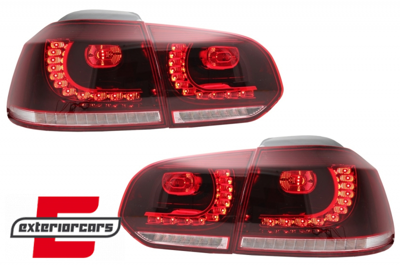 Full LED stražnja svjetla R20 dizajn (crvena/kristal) / VW Golf 6 VI (2008-2013) - Slika 5