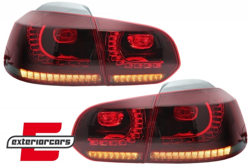 Full LED stražnja svjetla SEQ žmigavci R20 dizajn (crvena/smoke) / VW Golf 6 VI (2008-2013) - Slika 2