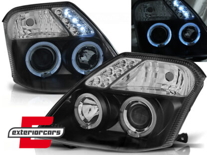 Prednja svjetla Angel Eyes (crna) / Citroen C2 (2003-2009)