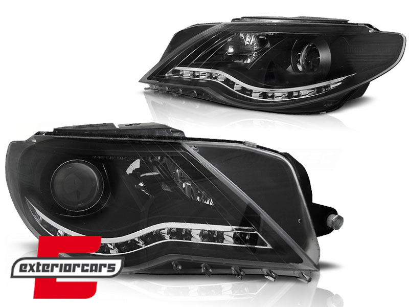 Prednja svjetla LED DayLight (crna) / VW Passat CC (2008-2012) - Slika 2