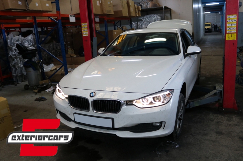 Prednja svjetla LED Angel Eyes Xenon look (crna) / BMW serije 3 F30 F31 limuzina karavan (10.2011-05.2015) - Slika 9