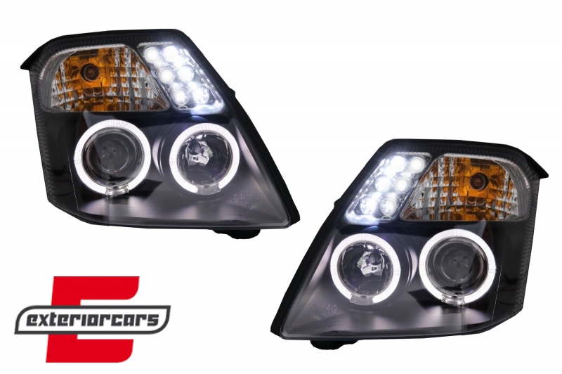 Prednja svjetla Angel Eyes (crna) / Citroen C2 (2003-2009) - Slika 4
