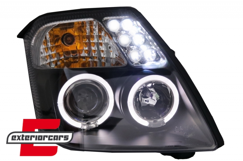 Prednja svjetla Angel Eyes (crna) / Citroen C2 (2003-2009) - Slika 5