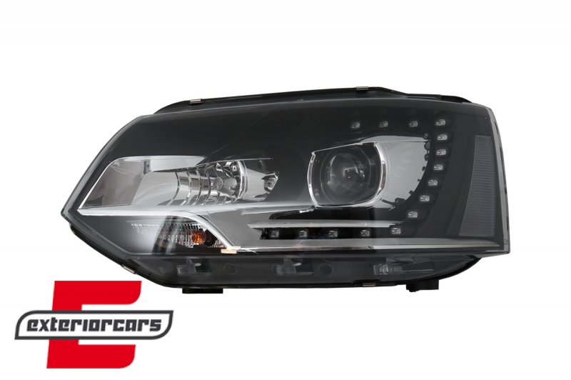 Prednja svjetla LED DayLine Xenon look (crna) / VW T5.1 (2010-2015) - Slika 2