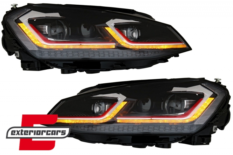 Full LED prednja svjetla SEQ žmigavci Facelift G7.5 GTI look / VW Golf 7 VII (2012-2017) - Slika 2