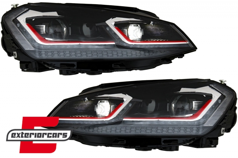 Full LED prednja svjetla SEQ žmigavci Facelift G7.5 GTI look / VW Golf 7 VII (2012-2017) - Slika 8
