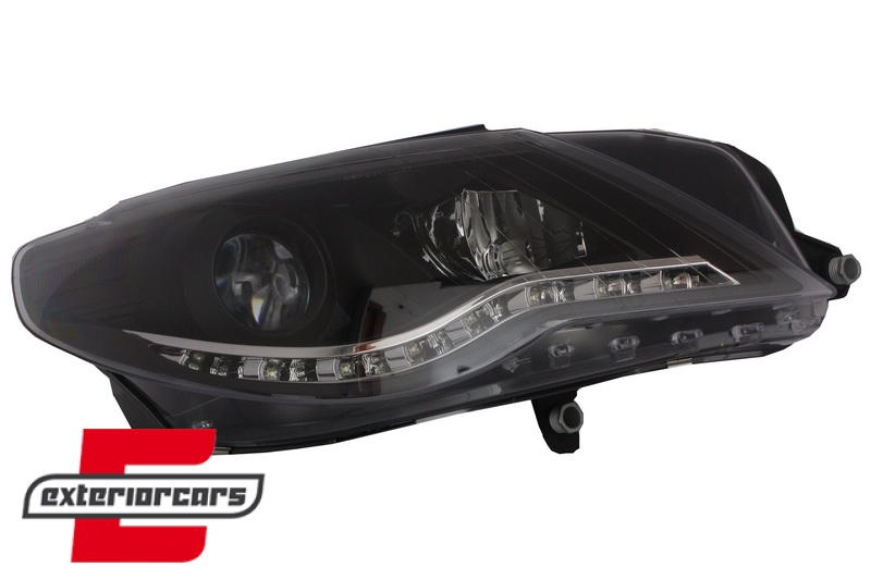 Prednja svjetla LED DayLight (crna) / VW Passat CC (2008-2012) - Slika 4