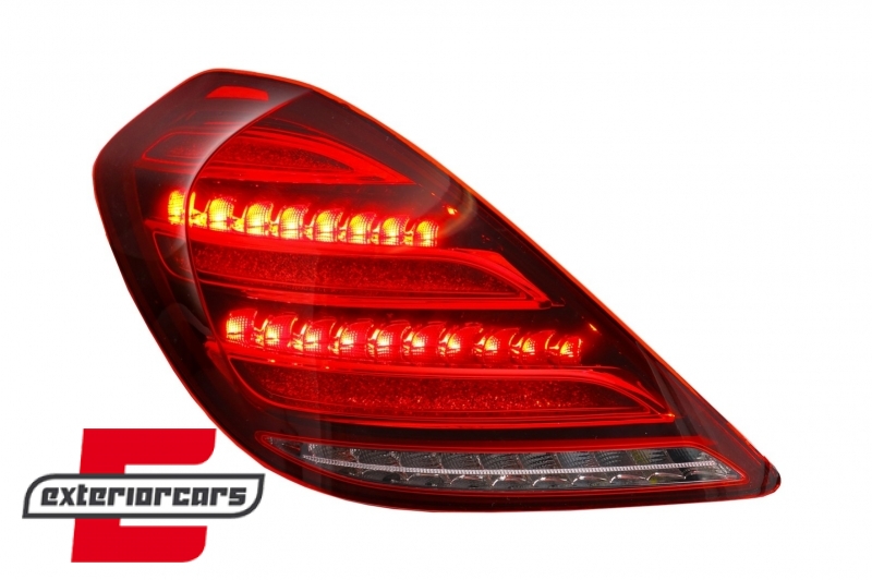 Full LED stražnja svjetla SEQ žmigavci Facelift dizajn (crvena/kristal) / Mercedes S-klasa W222 (2013-2017) - Slika 10