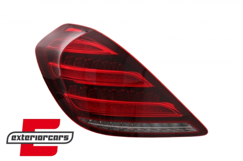Full LED stražnja svjetla SEQ žmigavci Facelift dizajn (crvena/kristal) / Mercedes S-klasa W222 (2013-2017) - Slika 2