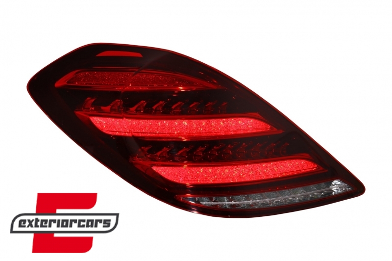 Full LED stražnja svjetla SEQ žmigavci Facelift dizajn (crvena/kristal) / Mercedes S-klasa W222 (2013-2017) - Slika 6