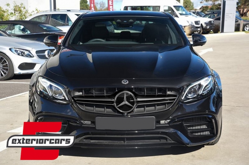 Prednja maska E63 AMG dizajn (crna) / Mercedes E-klasa W213 S213 C238 A238 (2016-2019) - Slika 6