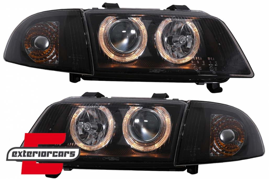 Prednja svjetla Angel Eyes (crna) / Audi A4 B5 (1994-12.1998) - Slika 2