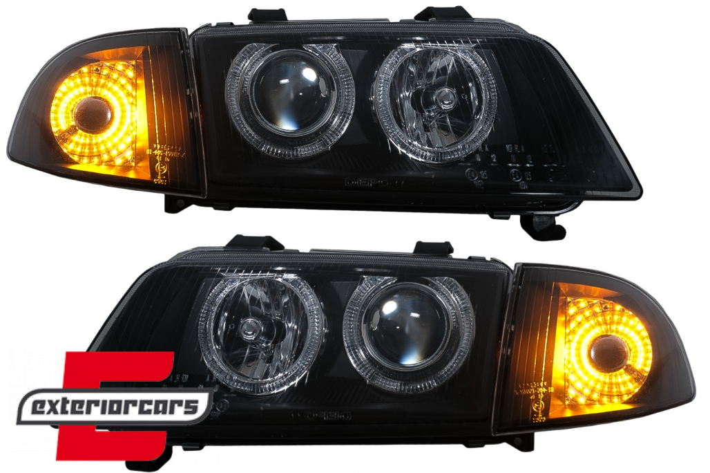 Prednja svjetla Angel Eyes (crna) / Audi A4 B5 (1994-12.1998) - Slika 6