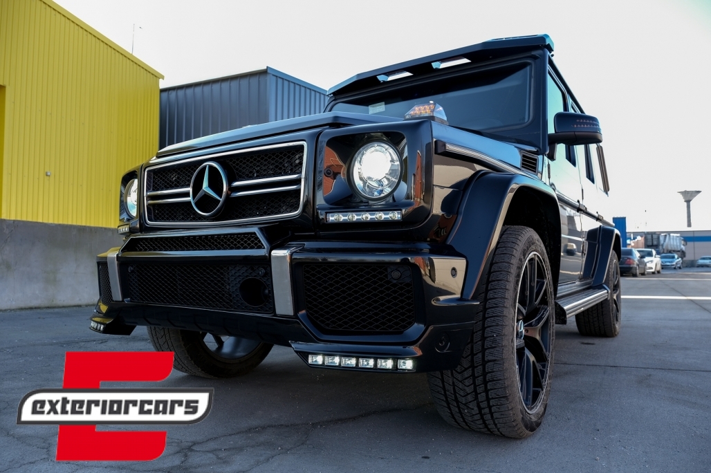 Prednji nastavak branika LED DRL AMG B-dizajn (crna) / Mercedes G-klasa W463 (1989-2017) - Slika 11