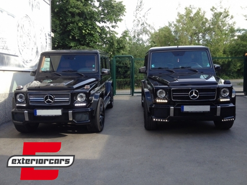 Prednji nastavak branika LED DRL AMG B-dizajn (crna) / Mercedes G-klasa W463 (1989-2017) - Slika 8