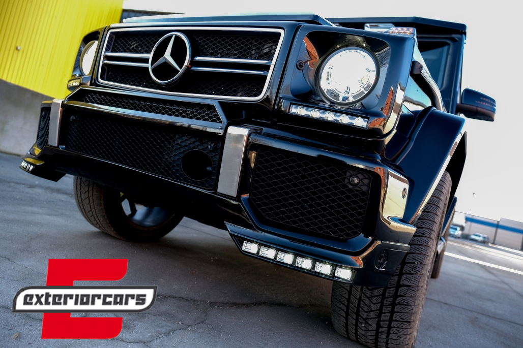 Prednji nastavak branika LED DRL AMG B-dizajn (crna) / Mercedes G-klasa W463 (1989-2017) - Slika 9
