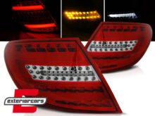 Full LED stražnja svjetla Facelift dizajn (crvena/kristal) / Mercedes C-klasa W204 limuzina (2007-2010)