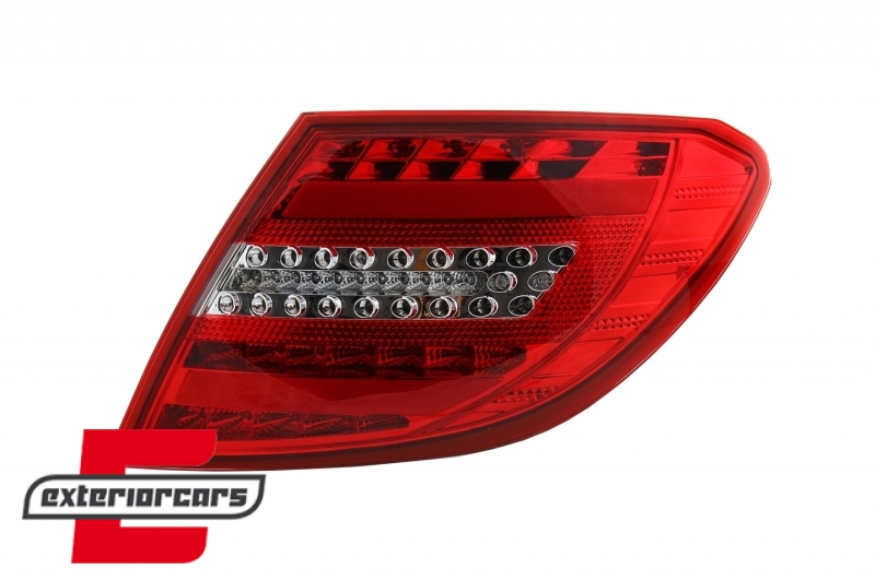 Full LED stražnja svjetla Facelift dizajn (crvena/kristal) / Mercedes C-klasa W204 limuzina (2007-2010) - Slika 2