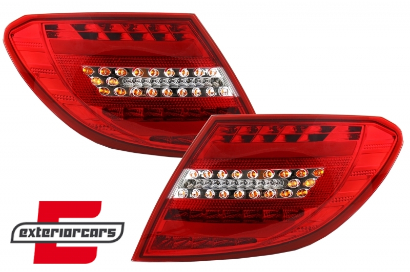 Full LED stražnja svjetla Facelift dizajn (crvena/kristal) / Mercedes C-klasa W204 limuzina (2007-2010) - Slika 3