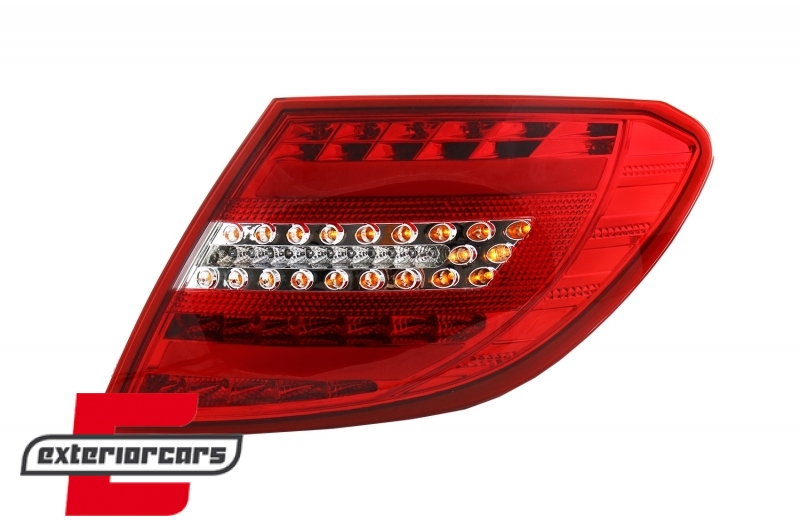Full LED stražnja svjetla Facelift dizajn (crvena/kristal) / Mercedes C-klasa W204 limuzina (2007-2010) - Slika 4