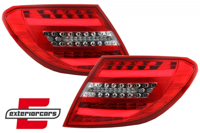 Full LED stražnja svjetla Facelift dizajn (crvena/kristal) / Mercedes C-klasa W204 limuzina (2007-2010) - Slika 5