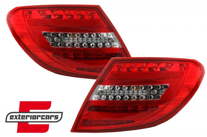 Full LED stražnja svjetla Facelift dizajn (crvena/kristal) / Mercedes C-klasa W204 limuzina (2007-2010) - Slika 7