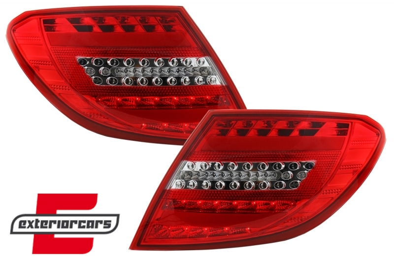Full LED stražnja svjetla Facelift dizajn (crvena/kristal) / Mercedes C-klasa W204 limuzina (2007-2010) - Slika 9