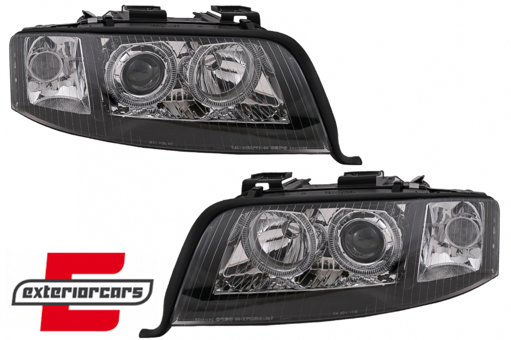 Prednja svjetla Angel Eyes Xenon (crna) / Audi A6 4B C5 (2001-2004) - Slika 3