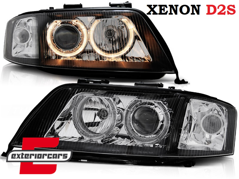 Prednja svjetla Angel Eyes Xenon (crna) / Audi A6 4B C5 (2001-2004)