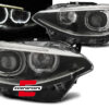Prednja svjetla LED Angel Eyes Xenon look (crna) / BMW serije 1 F20 F21 (06.2011-03.2015)