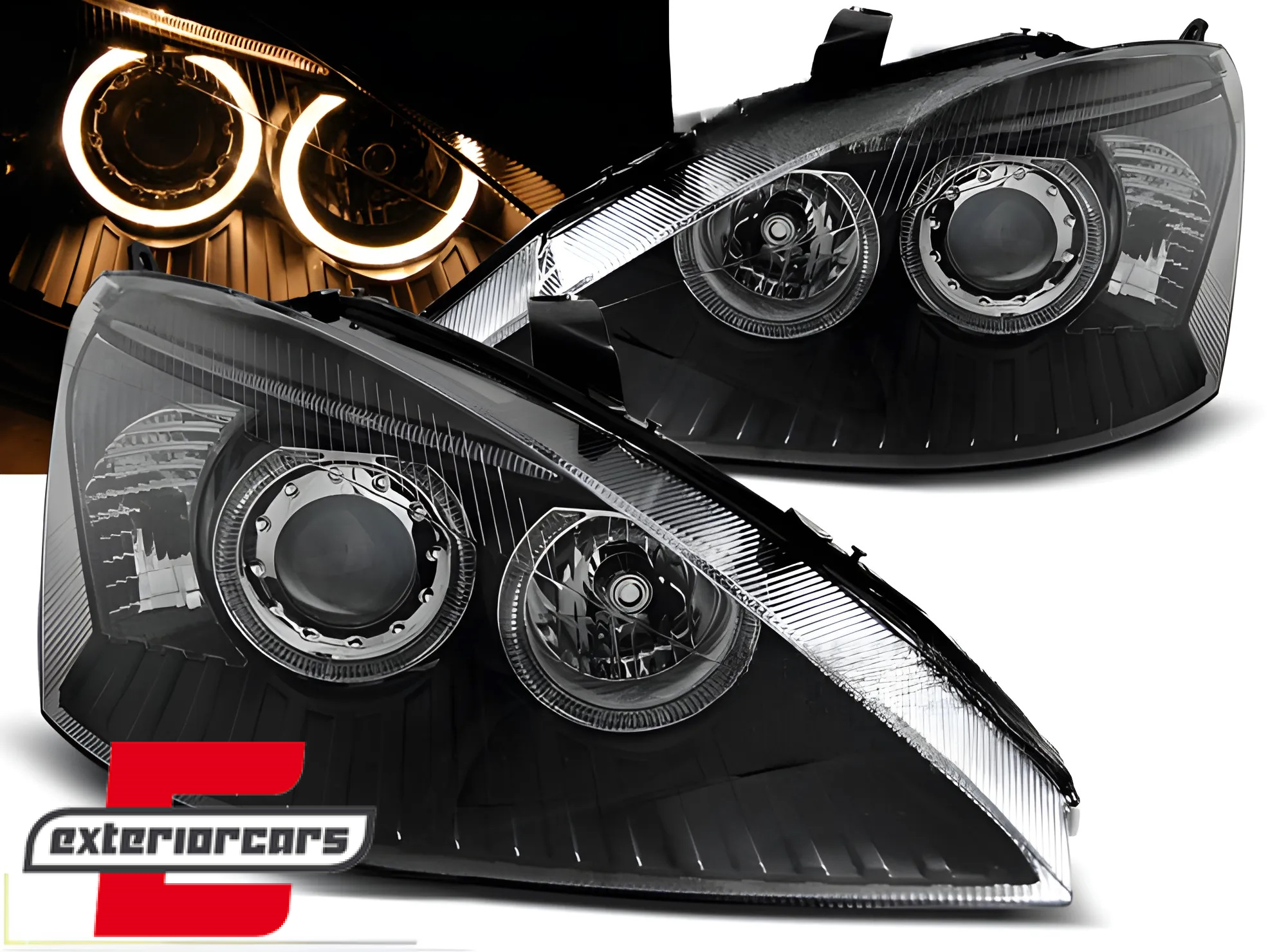 Prednja svjetla Angel Eyes (crna) / Ford Focus (1998-10.2001)