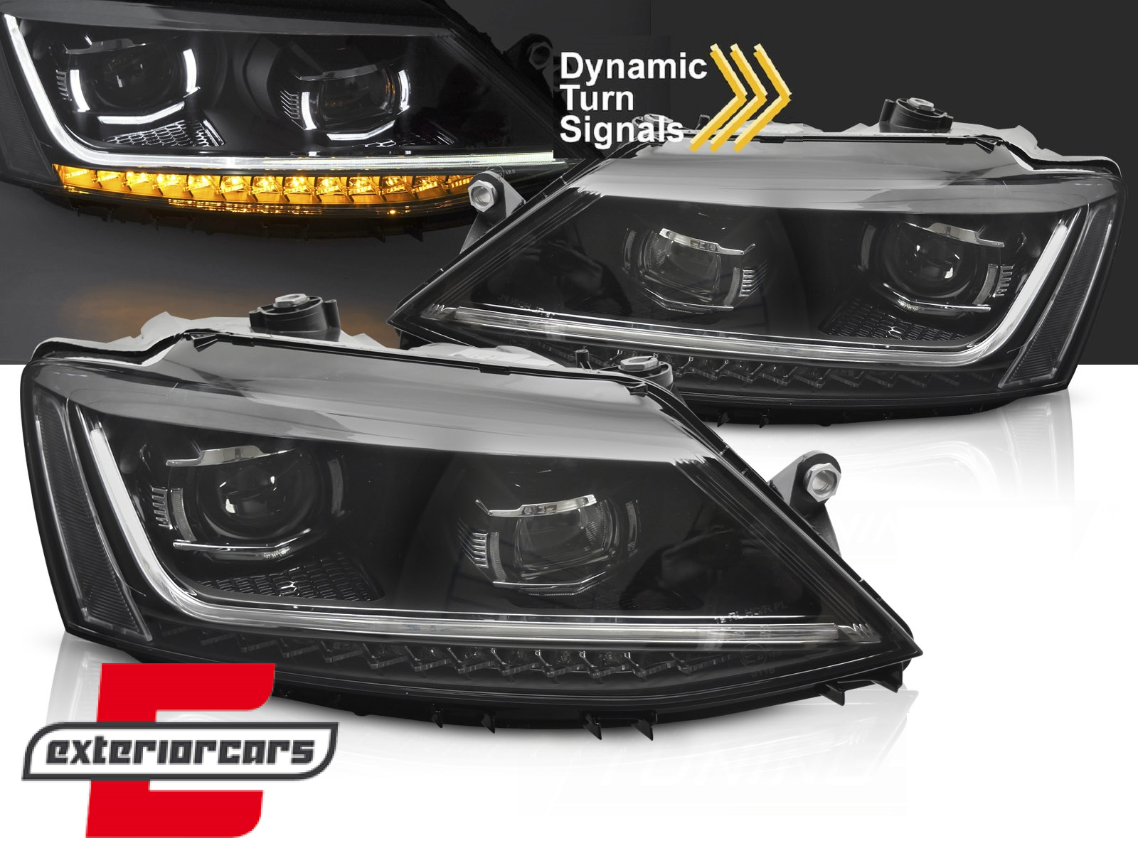 Prednja svjetla LED DRL SEQ žmigavci Xenon Matrix look / VW Jetta Mk6 VI (2011-2018)