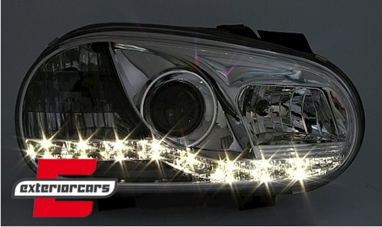 Prednja svjetla LED DayLight (chrome) / VW Golf 4 (1997-2005) - Slika 2