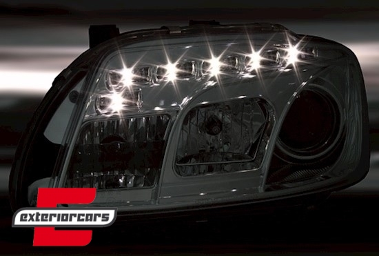 Prednja svjetla LED DayLight (crna) / VW Caddy (2003-2010) Touran I (2003-2006) - Slika 3