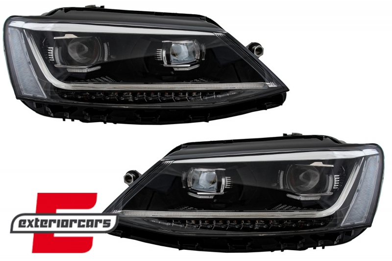 Prednja svjetla LED DRL SEQ žmigavci Xenon Matrix look / VW Jetta Mk6 VI (2011-2018) - Slika 2