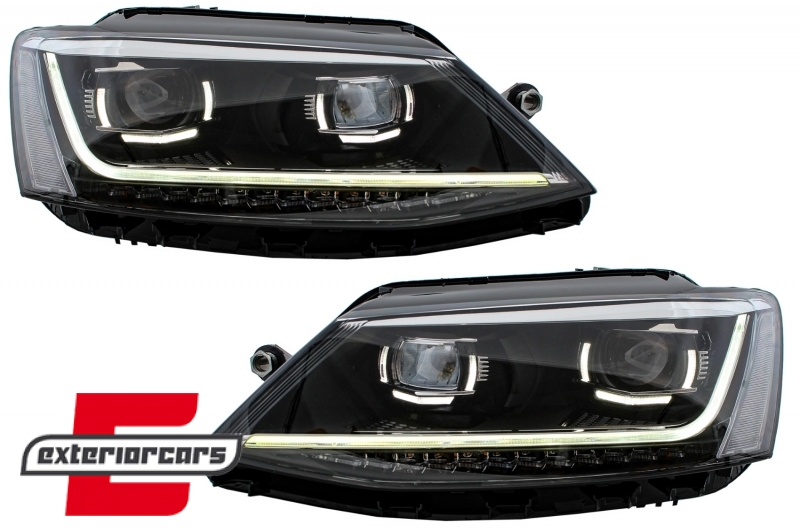 Prednja svjetla LED DRL SEQ žmigavci Xenon Matrix look / VW Jetta Mk6 VI (2011-2018) - Slika 4