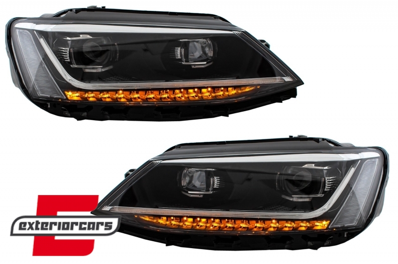 Prednja svjetla LED DRL SEQ žmigavci Xenon Matrix look / VW Jetta Mk6 VI (2011-2018) - Slika 8