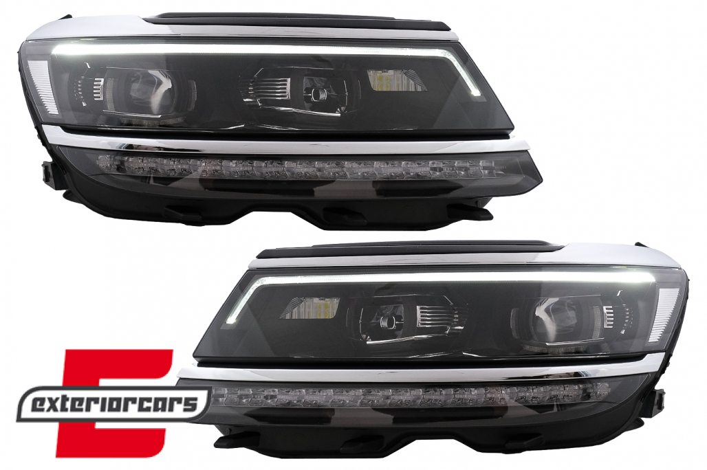 Full LED prednja svjetla SEQ žmigavci R-line Matrix dizajn / VW Tiguan II Mk2 (2016-2019) - Slika 2