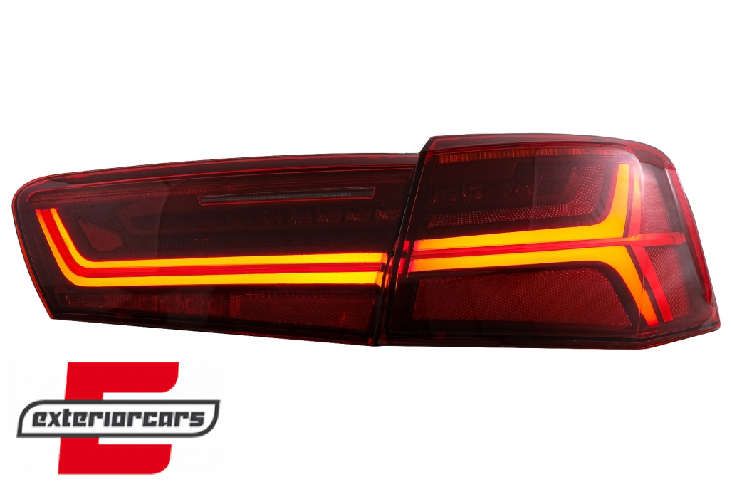 Full LED stražnja svjetla SEQ žmigavci Facelift dizajn (crvena/kristal) / Audi A6 4G C7 limuzina (2011-2014) - Slika 3