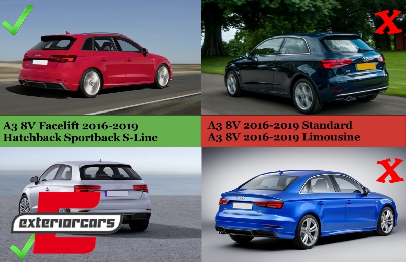 Difuzor zraka & kompletan ispušni sustav S3 dizajn / Audi A3 8V Facelift Hatchback Sportback (2016-2019) S-Line - Slika 14