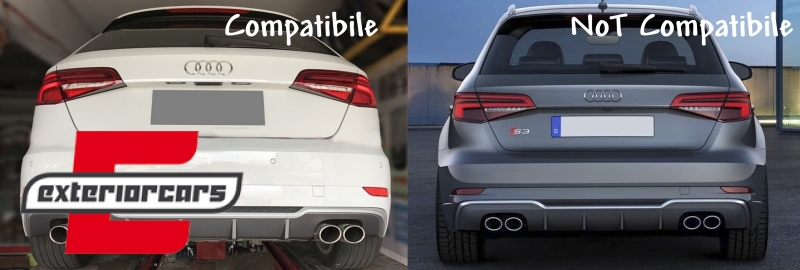 Difuzor zraka & ispušni sustav S3 dizajn / Audi A3 8V Facelift Hatchback Sportback (2016-2019) - Slika 19