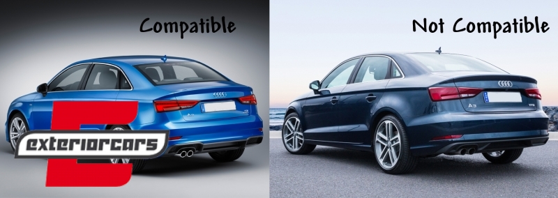 Difuzor zraka & nastavci auspuha S3 dizajn / Audi A3 8V Facelift (2016-2019) limuzina cabrio - Slika 16