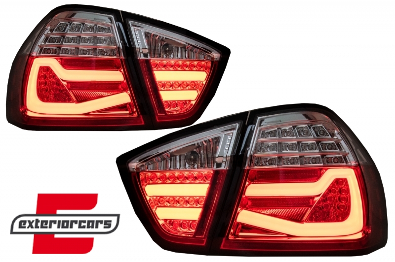 LED stražnja svjetla LightBar F30 LCI dizajn (crvena/kristal) / BMW serije 3 E90 limuzina (2005-2008) - Slika 2