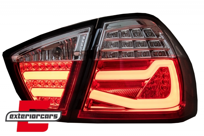 LED stražnja svjetla LightBar F30 LCI dizajn (crvena/kristal) / BMW serije 3 E90 limuzina (2005-2008) - Slika 3
