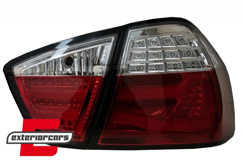 LED stražnja svjetla LightBar F30 LCI dizajn (crvena/kristal) / BMW serije 3 E90 limuzina (2005-2008) - Slika 6