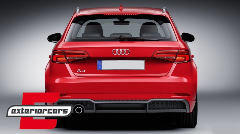 Difuzor zraka & nastavci auspuha RS3 dizajn / Audi A3 8V Sline Facelift (2016-2019) Hatchback Sportback - Slika 17