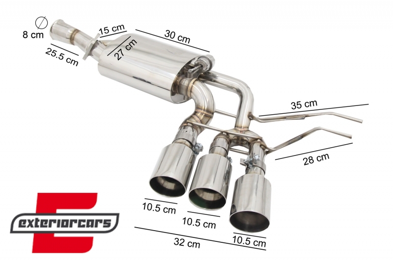 Kompletan ispušni sustav s Valvetronicom (chrome) / Mercedes G-klasa W463 (2009-2018) G500 G55 G63 G65 - Slika 10